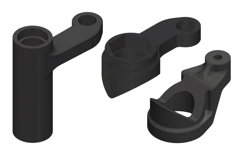 Corally - Steering Bellcrank - Parts A-B-C - Composite - 1 Set: Dementor, Kronos, Python, Shogun 1