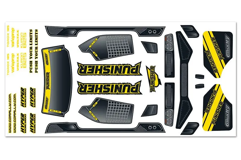 Corally - Team Corally Body Decal Sheet Punisher Xp 1