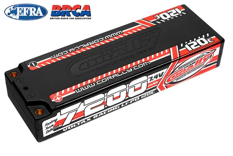 Corally - Voltax 120C 2S Lipo Battery 7200Mah 7.4V, Stick, 4Mm Bullet 1