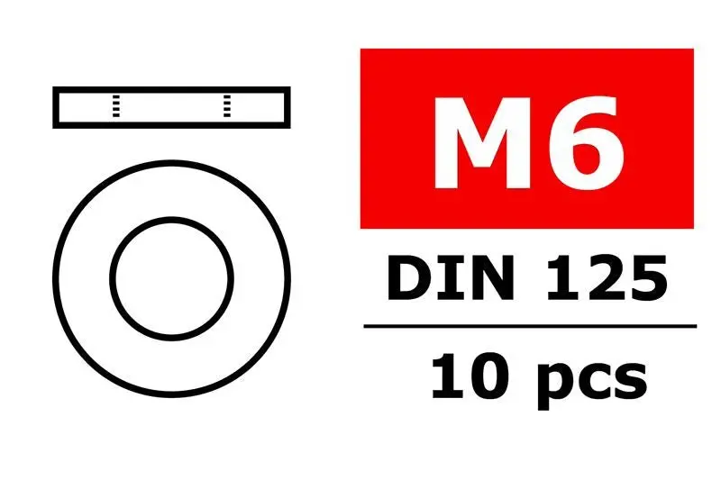 Corally - Washer M6, Galvanized Steel, 10Pcs 1