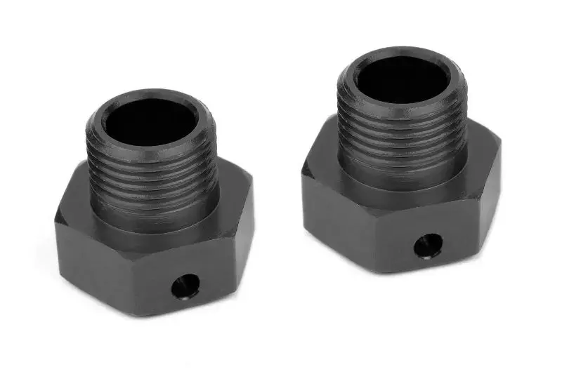 Corally - Wheel Hex Adapter - Aluminum - Black - 2Pcs 1