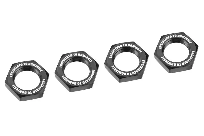 Corally - Wheel Nut - Serrated - Aluminum - Black - 4Pcs 1