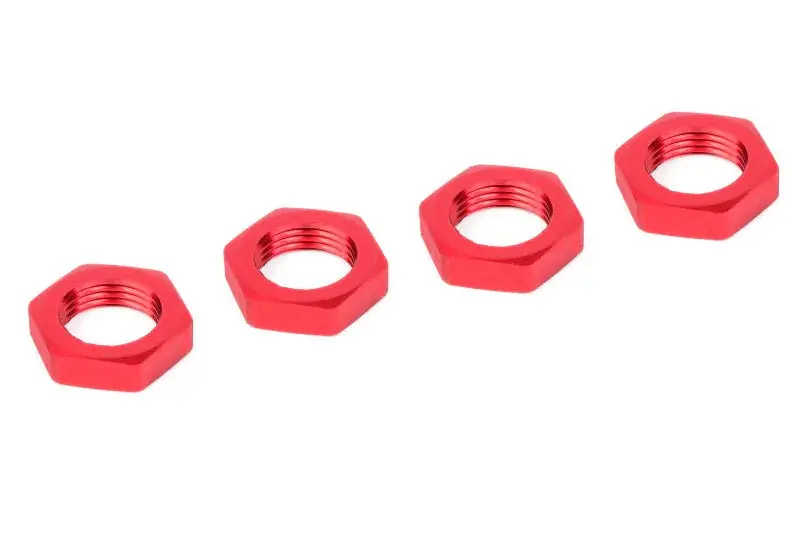 Corally - Wheel Nut - Serrated - Aluminum - Red - 4 1
