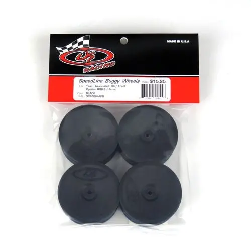 De Racing - Black Speedline Front Buggy Wheels For The Associated B6 And Kyosho Rb6 (4Pcs) 1