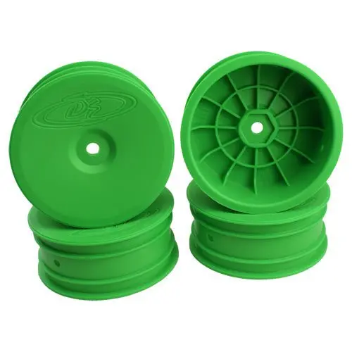 De Racing - Speedline Buggy Wheels For Associated B6.1 / Kyosho Rb6 / Front / Green (4 Pcs) 1