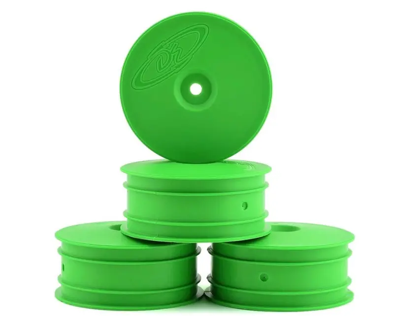 De Racing - Speedline Buggy Wheels For Tlr 22-4 / Tekno Eb410 / Front / Green (4 Pcs) 1