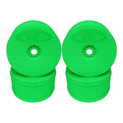 De Racing - Speedline Plus 1/8 Truggy Wheels, Green (4 Pack) 1