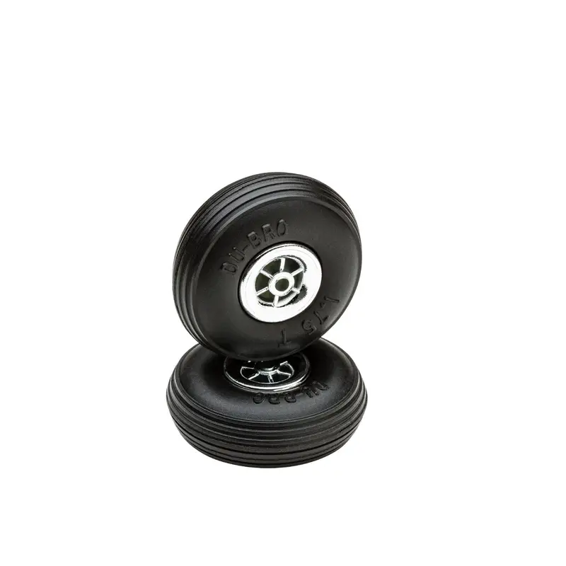 Dubro - 1-3/4" Diameter Treaded Tires On Chrome Wheels 2/Pkg 1