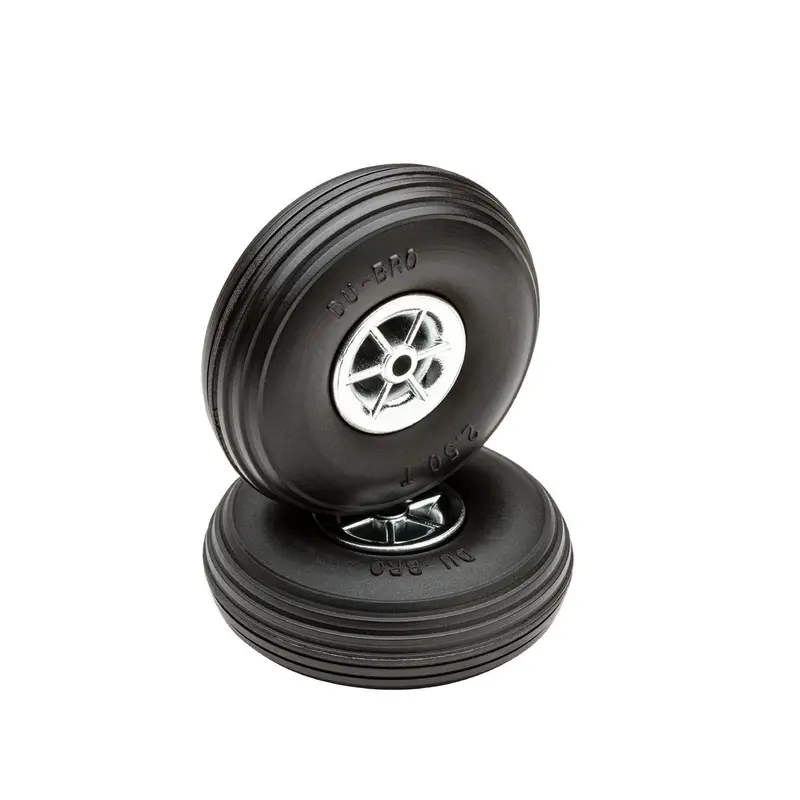Dubro - 2-1/2" Diameter Treaded Tires On Chrome Wheels 2/Pkg 1