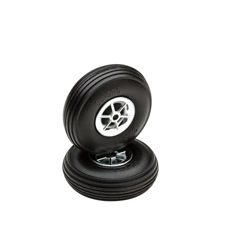 Dubro - 2-1/4" Diameter Treaded Tires On Chrome Wheels 2/Pkg 1