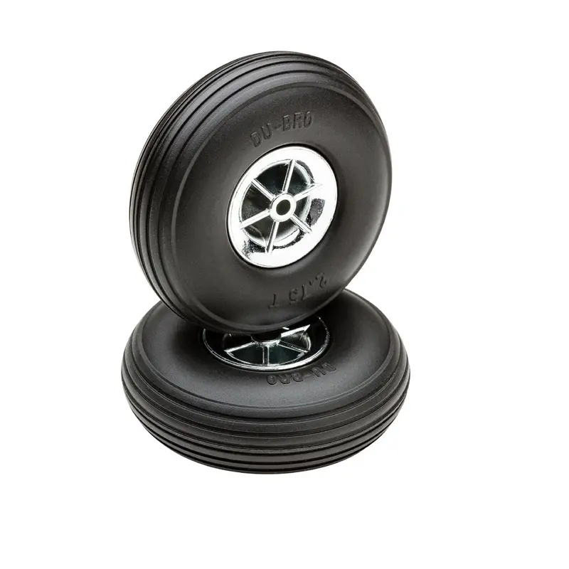Dubro - 2-3/4" Diameter Treaded Tires On Chrome Wheels 2/Pkg 1