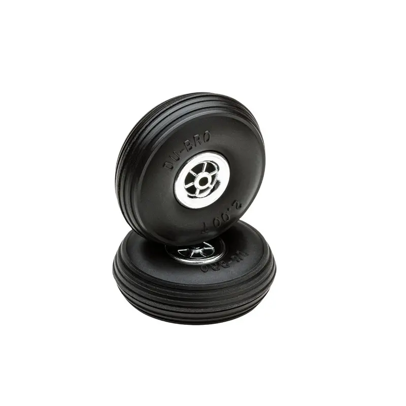 Dubro - 2" Diameter Treaded Tires On Chrome Wheels 2/Pkg 1