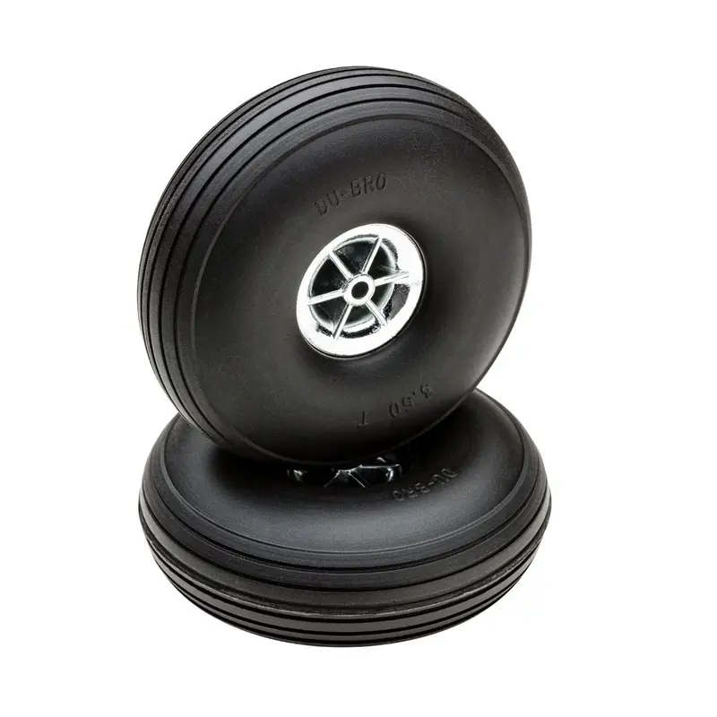 Dubro - 3-1/2" Diameter Treaded Tires On Chrome Wheels 2/Pkg 1