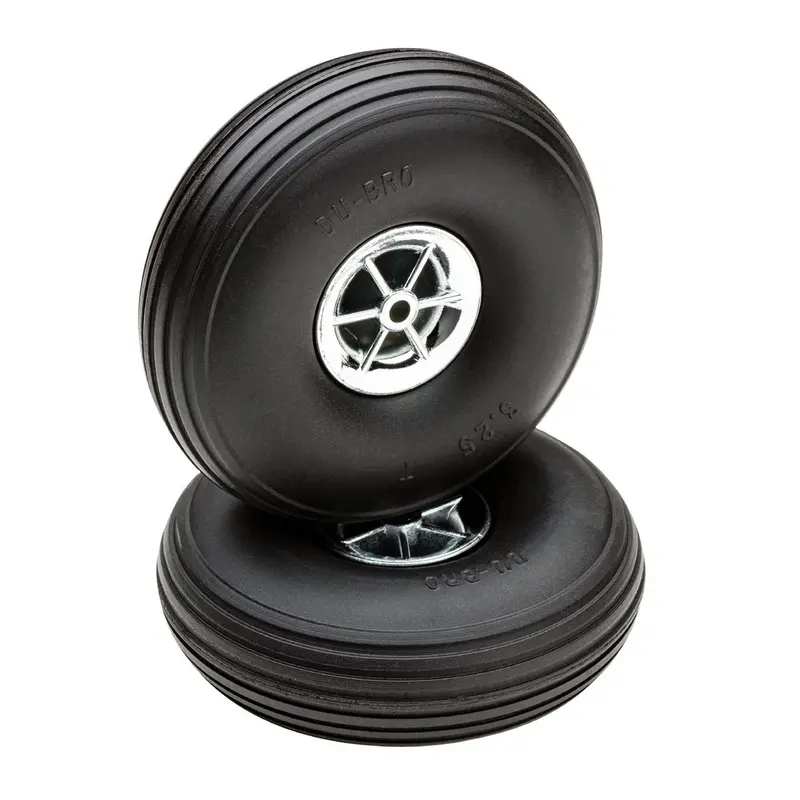 Dubro - 3-1/4" Diameter Treaded Tires On Chrome Wheels 2/Pkg 1