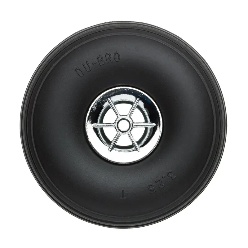 Dubro - 3-1/4" Diameter Treaded Tires On Chrome Wheels 2/Pkg 2