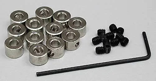 Dubro Products - 1/8" Plated Brass Dura-Collars, Bulk 12/Pkg 1