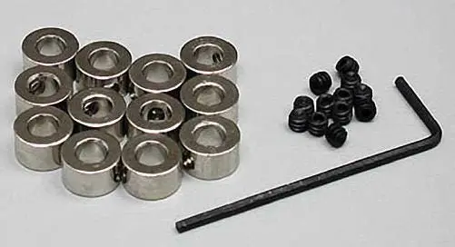 Dubro Products - 3/16" Plated Brass Dura-Collar, Bulk 12/Pkg 1