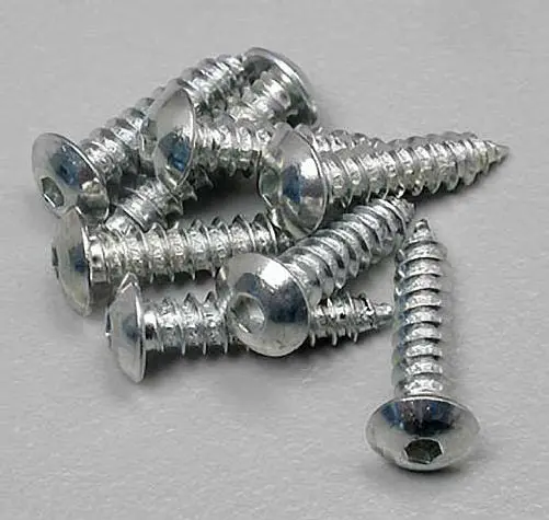 Dubro Products - #4X1/2" Button Head Sheet Metal Screws, 8Pc 1