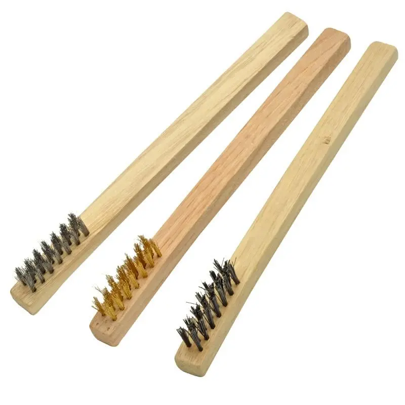 Enkay - 3Pc Mini Wire Brush Set, Wood Handles, Carded 1