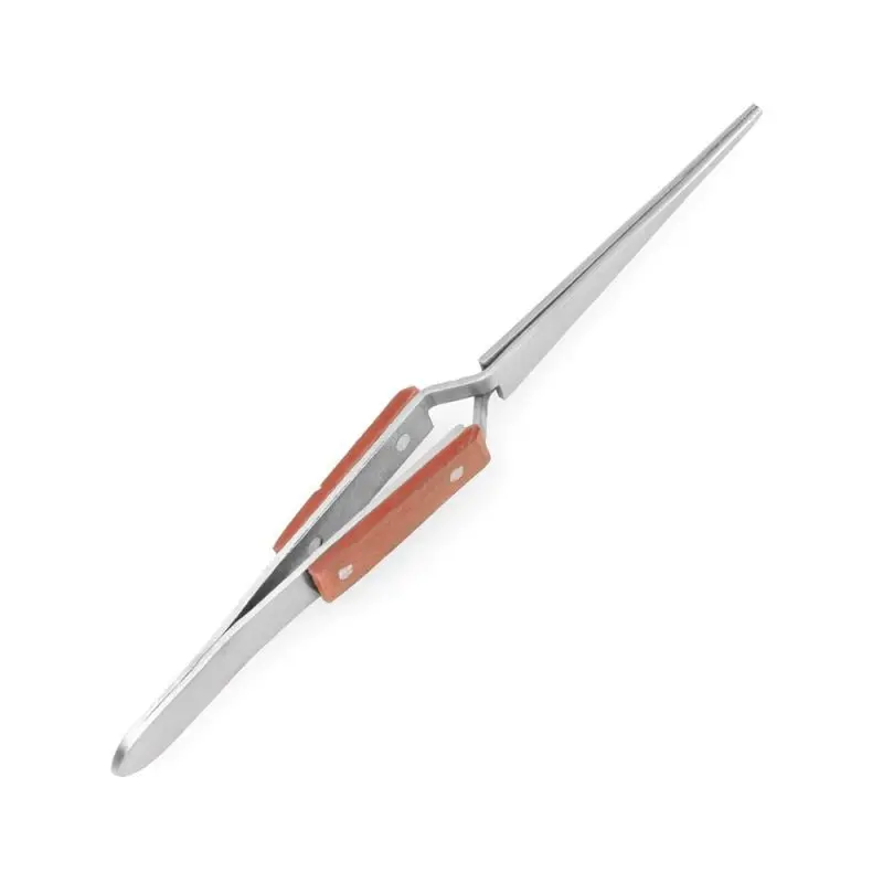 Enkay - Straight, Wood Handle Soldering Tweezers, Carded 1