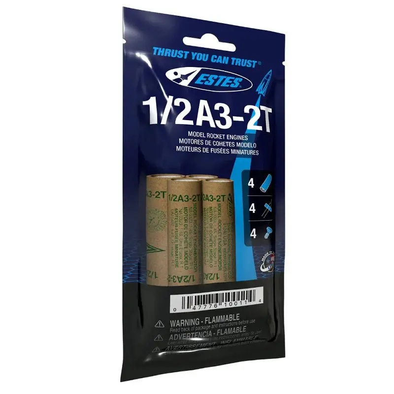 Estes Rockets - 1/2A3-2T Model Rocket Engines (4Pk) 1