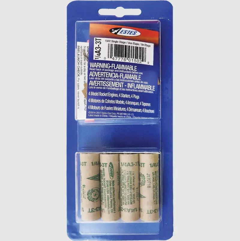 Estes Rockets - 1/4A3-3T Model Rocket Engines (4Pk) 1
