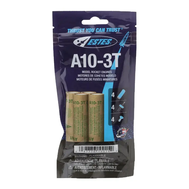 Estes Rockets - A10-3T Model Rocket Engines (4Pk) 1