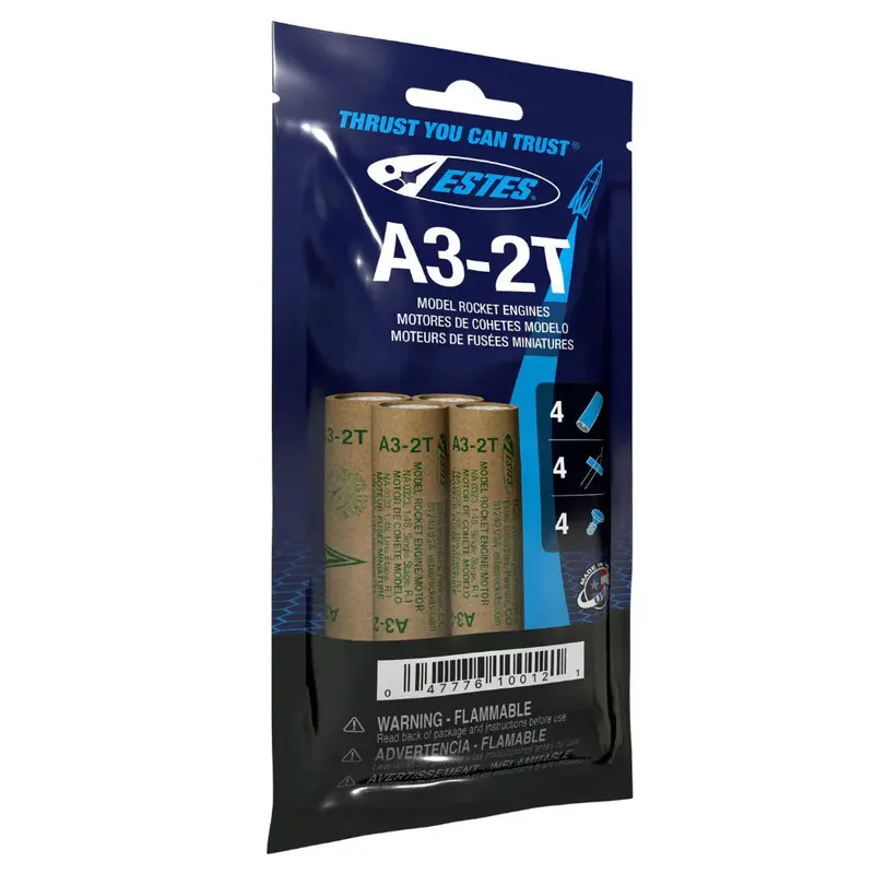 Estes Rockets - A3-2T Model Rocket Engines, (4Pk) 1