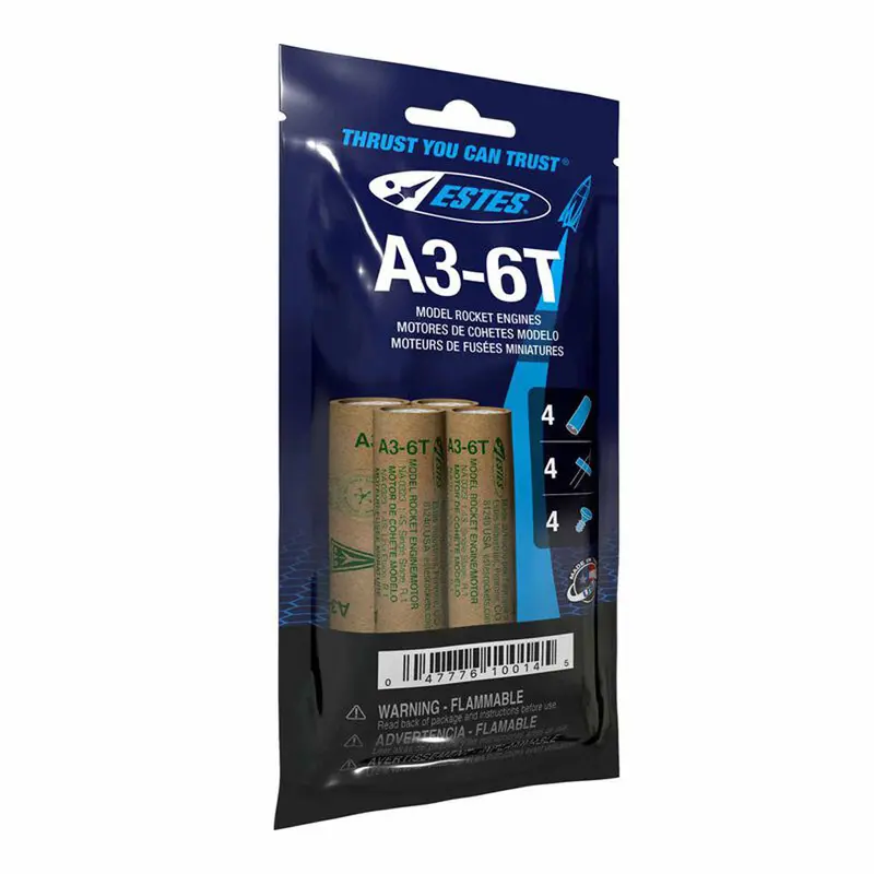 Estes Rockets - A3-6T Model Rocket Engines, (4Pk) 1