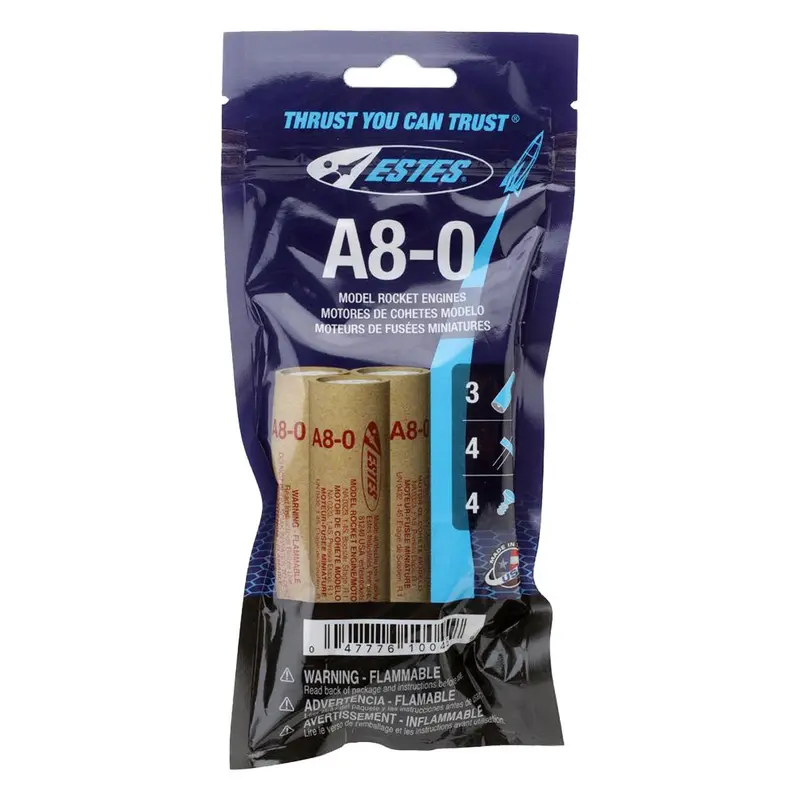 Estes Rockets - A8-0 Model Rocket Engines, (3Pk) 1
