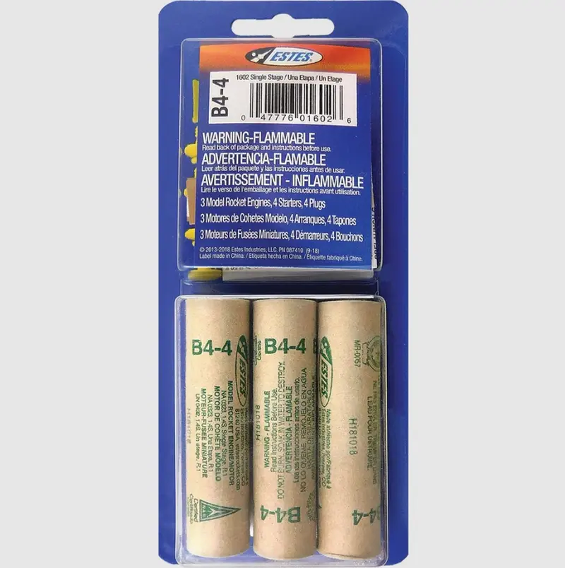 Estes Rockets - B4-4 Model Rocket Engines (3Pk) 1