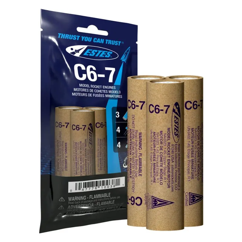 Estes Rockets - C6-7 Model Rocket Engines (3Pk) 1