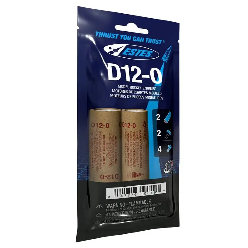Estes Rockets - D12-0 Model Rocket Engines, (2Pk) 1