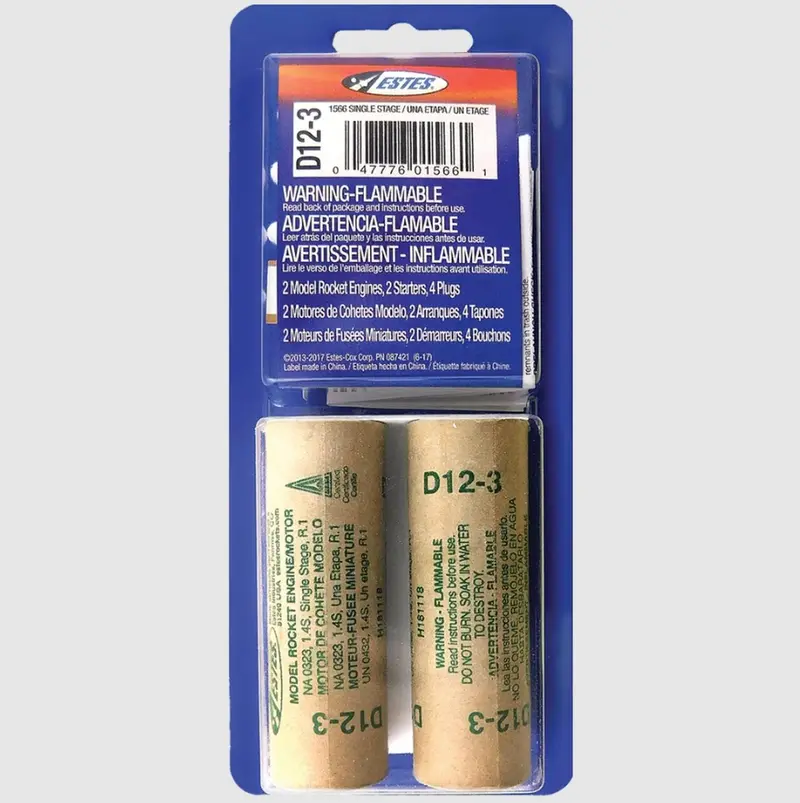 Estes Rockets - D12-3 Model Rocket Engines (2Pk) 1