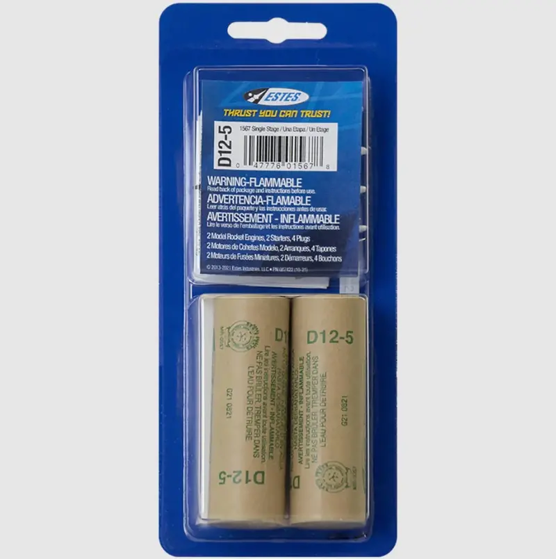 Estes Rockets - D12-5 Model Rocket Engines (2Pk) 1