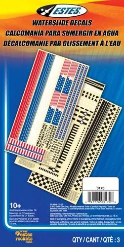 Estes Rockets - Waterslide Decal Set, For Model Rockets 1