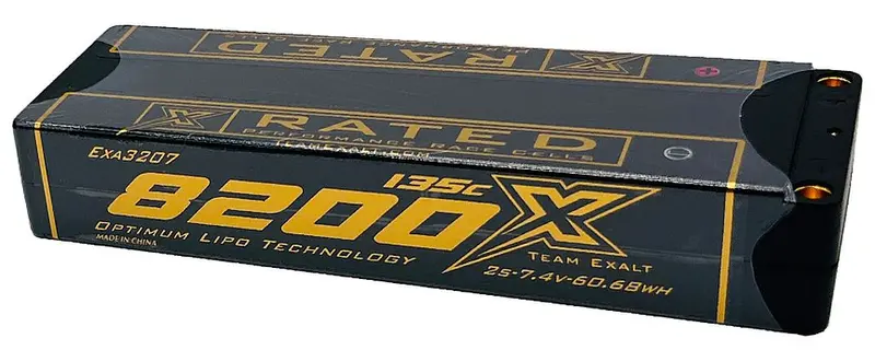 Exalt - 2S 7.4V 8200Mah 150C Stick W/5Mm Bullets, X-Rated Lipo Battery Series 1
