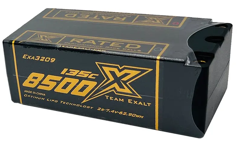 Exalt - 2S 7.4V 8500Mah 135C Fat Shorty W/5Mm Bullets, X-Rated Lipo Battery Series 1