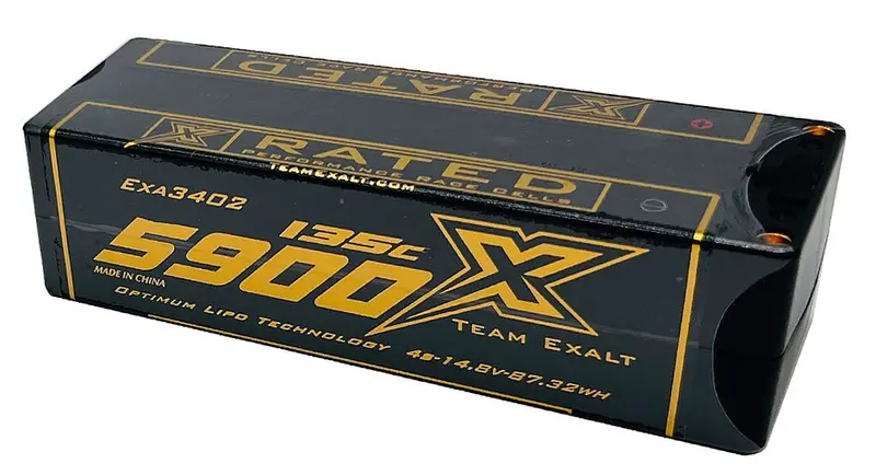Exalt - 4S 14.8V 5900Mah 135C Lcg Stick W/5Mm Bullets, X-Rated Lipo Battery Series 1