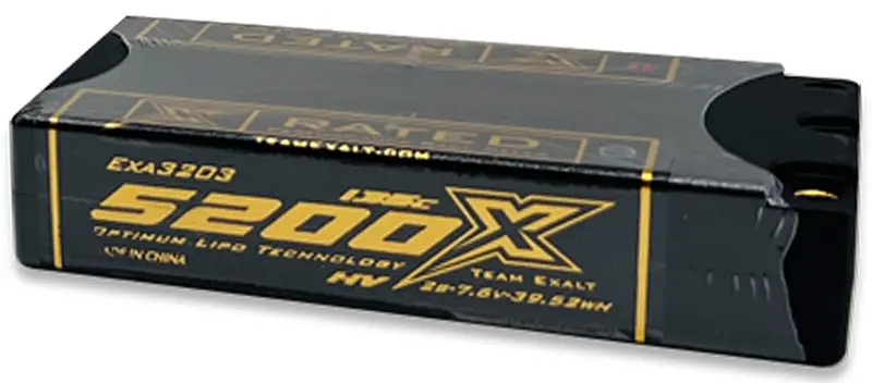 Exalt - Exalt X-Rated 2S 135C Lcg Hardcase Shorty Lipo Battery (7.6V/5200Mah) W/5Mm Bullets (Exa3203) 1