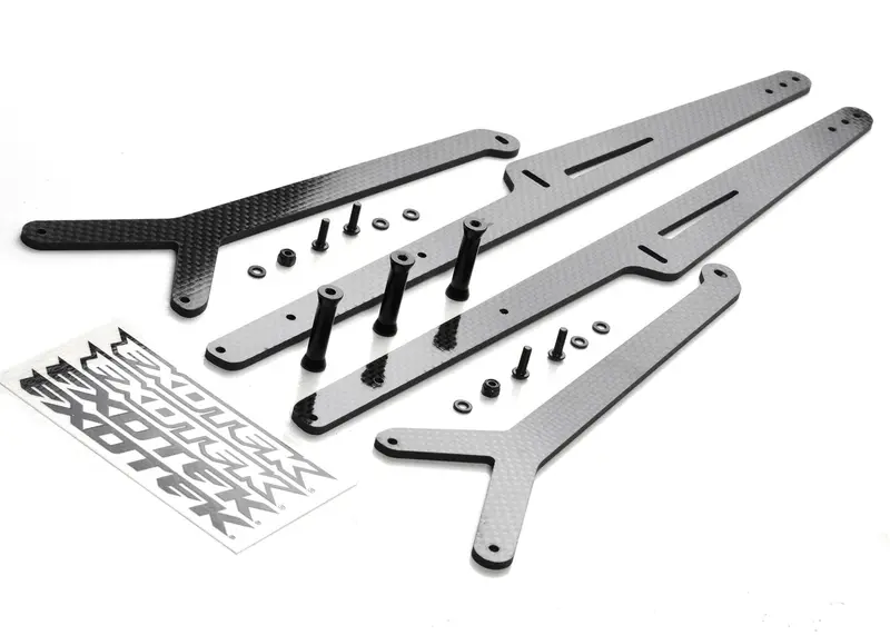 Exotek Racing - 22S Ladder Wheelie Bar Set, Carbon Fiber, Extra Long, Adjustable 1