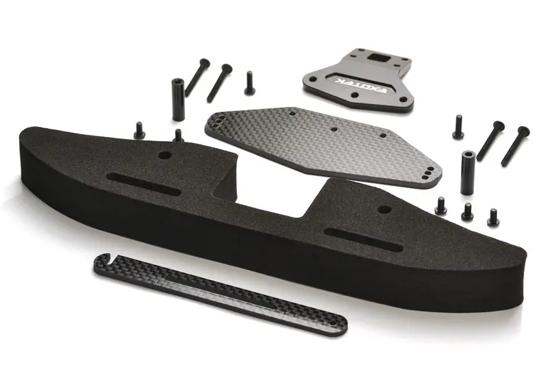 Exotek Racing - B6.3 B6 Front Foam Bumper Set, Carbon Fiber And Alloy Hardware, Gnss Slot 1