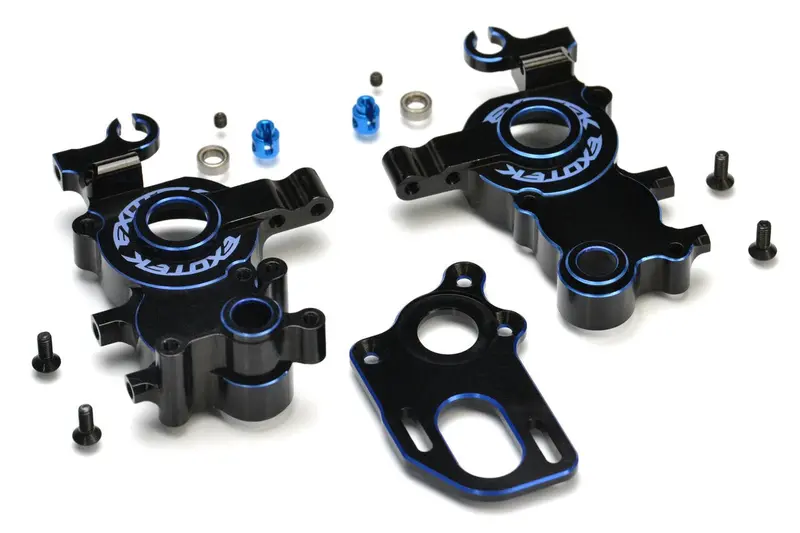 Exotek Racing - B6 Alloy Drag Gearbox Set W/ Motor Plate And Sway Bar Mounts 1