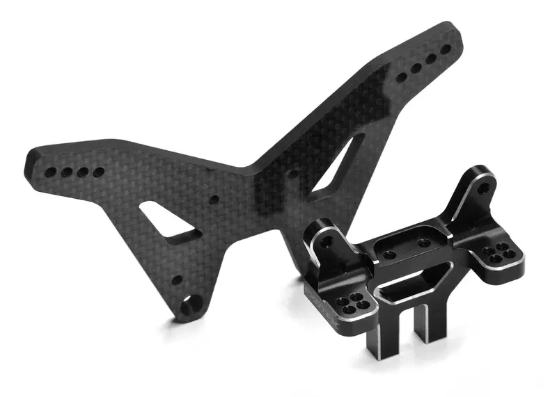 Exotek Racing - Carbon Rear Shock Tower Set, 7075 And 4Mm Cf, For Losi 22S Drag 1