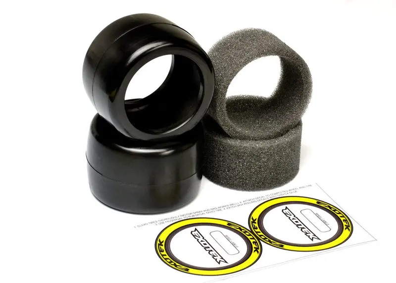Exotek Racing - F1 1/10 Rear Rubber Tires, 36X, Yellow-Medium 1