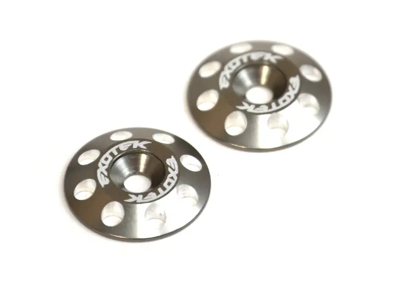 Exotek Racing - Flite Wing Buttons V2, 6061 Aluminum, Gunmetal Anodized 1