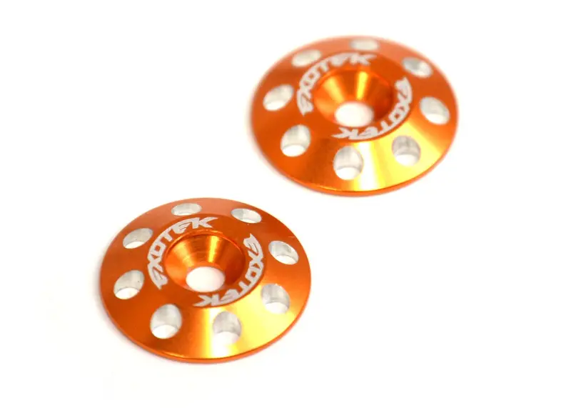 Exotek Racing - Flite Wing Buttons V2, 6061 Aluminum, Orange Anodized 1