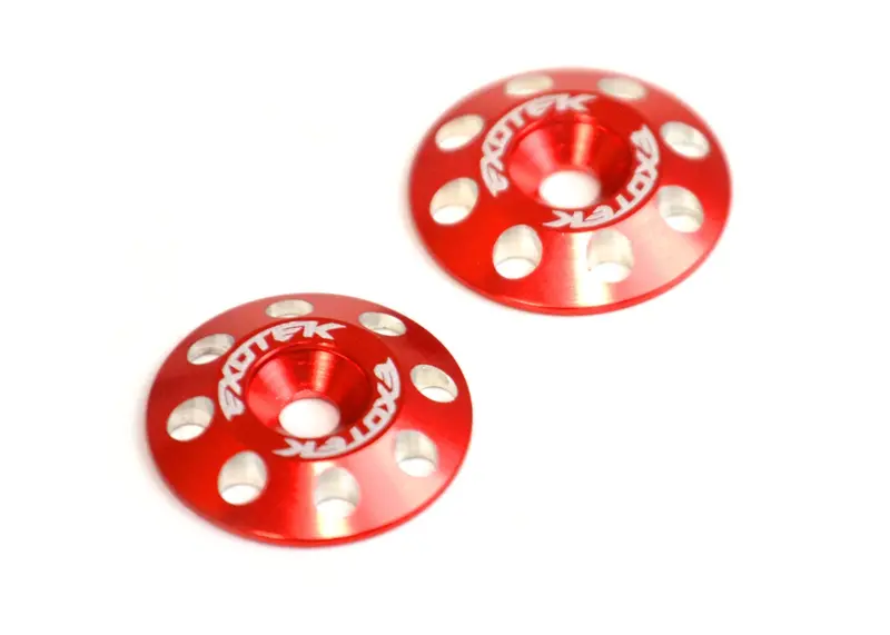 Exotek Racing - Flite Wing Buttons V2, 6061 Aluminum, Red Anodized 1