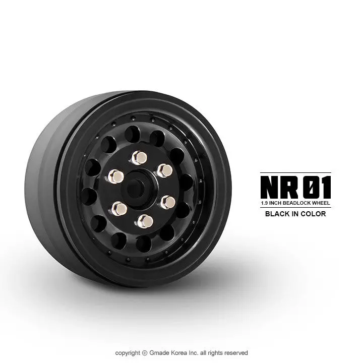 Gmade - 1.9 Nr01 Beadlock Wheels (Black) (2) 1