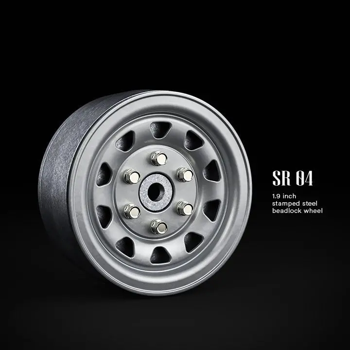 Gmade - 1.9" Sr04 1/10 Scale Crawler Beadlock Wheels (Semigloss Silver) (2) 1